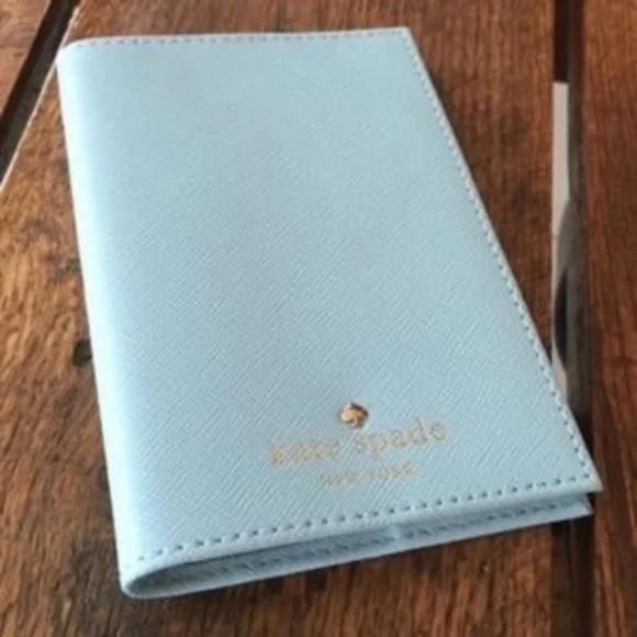 Brand New KATE SPADE Passport Holder VERY RARE!! Light Pale Cy Blue NWT! - Picture 5 of 7